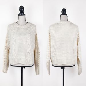 🦋LAST🦋 NWT Storia Cream Cable Knit Sweater, Size Large
